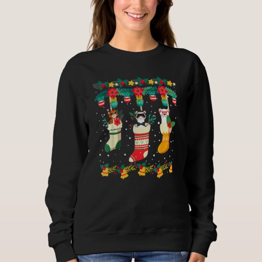 Ferret Weihnachtssocken X Mas Lights Familie Chris Sweatshirt (Vorderseite)