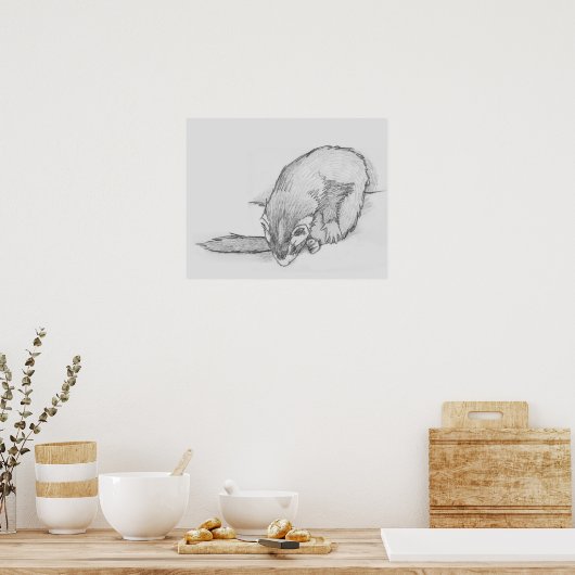 Ferret Wheel Zeichnend Poster (Küche)