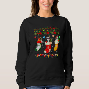 Ferret Xmas Socks Ferret Weihnachts Pajama Familie Sweatshirt