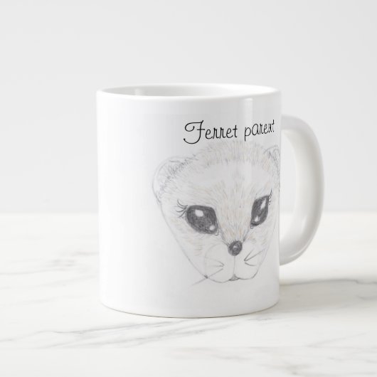 Ferret Zeichnend Jumbo-Tasse (Vorderseite Rechts)
