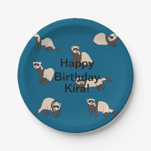 Ferrets Birthday Pappteller (Vorderseite)