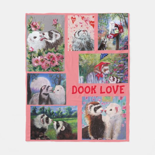 Ferrets Dook Valentine Fleecedecke (Vorderseite)