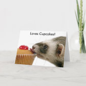 Ferrets Liebe Cupcakes Karte (Vorderseite)