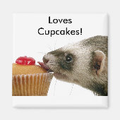 Ferrets Liebe Cupcakes Magnet (Vorne)