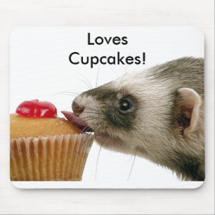 Ferrets Liebe Cupcakes Mousepad