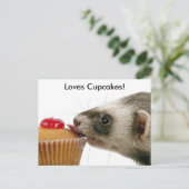 Ferrets Liebe Cupcakes Postkarte (Stehend Vorderseite)
