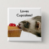 Ferrets Liebe Cupcakes Schaltfläche Button (Vorderseite)