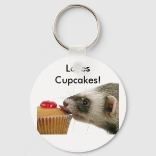 Ferrets Liebe Cupcakes Schlüsselanhänger
