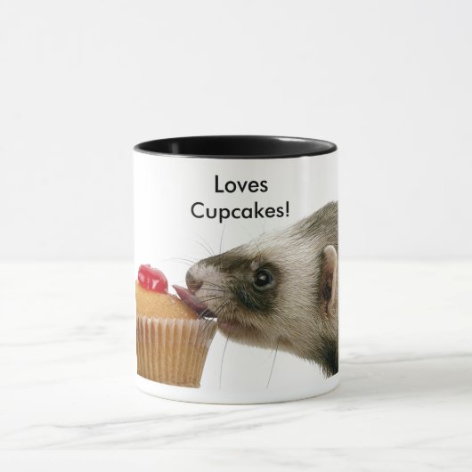 Ferrets Liebe Cupcakes Tasse (Zentrum)