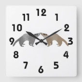 Ferrets Wall Clock Quadratische Wanduhr (Vorderseite)