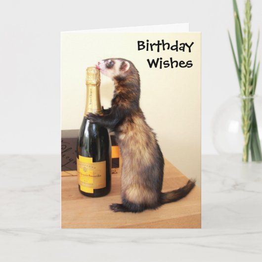 Ferrety Birthday Wises Karte (Vorderseite)