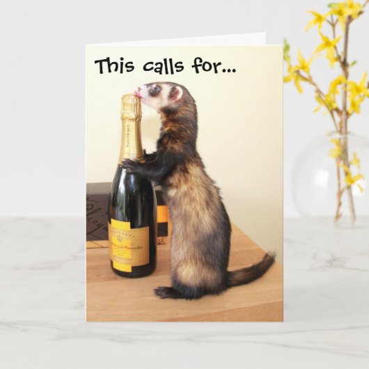 Ferrety Celebration Karte (Gelbe Blume)