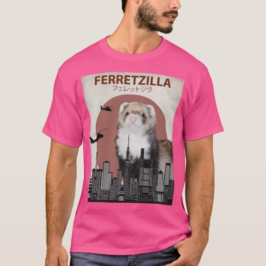 Ferretzilla - Funny Ferret Monster T-Shirt (Vorderseite)