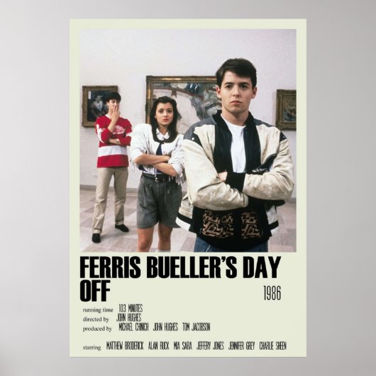 Ferris Buellers Day Off Alternative Art Movie Larg Poster (Vorne)