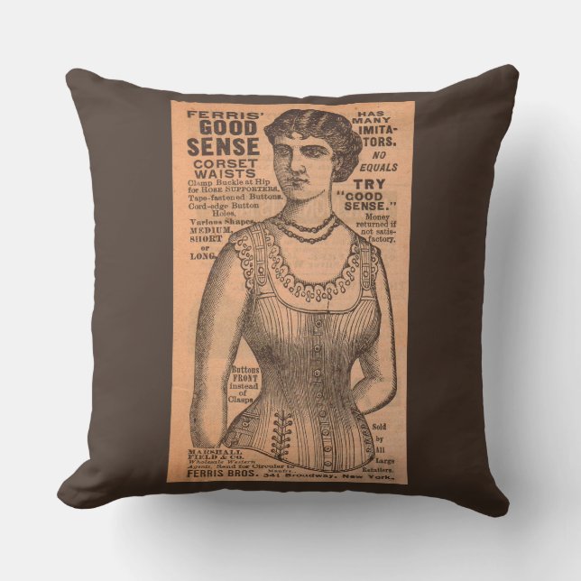 Ferris Common Sense Corsets ad 1880 Kissen (Vorderseite)