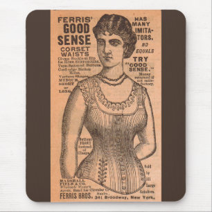 Ferris Common Sense Corsets ad 1880 Mousepad