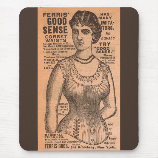 Ferris Common Sense Corsets ad 1880 Mousepad (Vorne)
