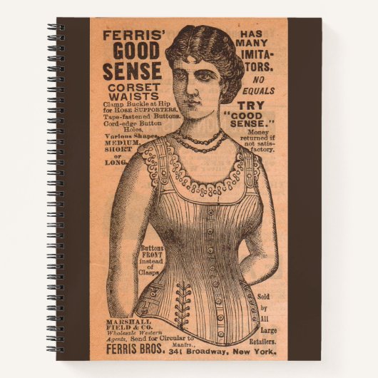 Ferris Common Sense Corsets ad 1880 Notizblock (Vorderseite)