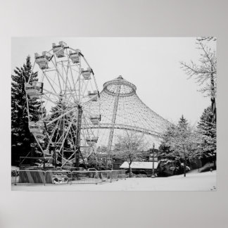 FERRIS WHEEE und R F P PAVILION - SPOKANE Poster