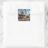 Ferris Wheel Ai art Quadratischer Aufkleber (Tasche)