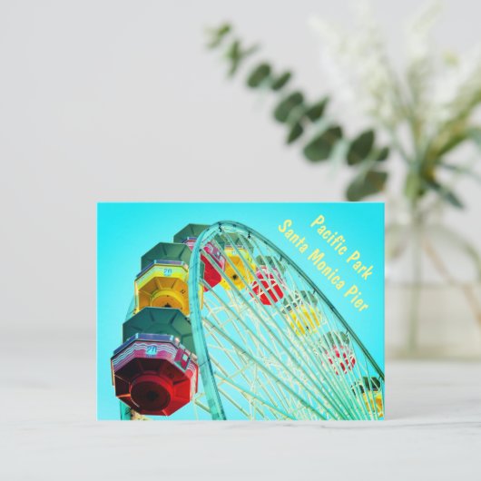 Ferris Wheel am Pier Santa Monica, Kalifornien Postkarte (Stehend Vorderseite)