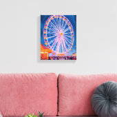 Ferris Wheel | Boardwalk Carnival Watercolor Leinwanddruck (Insitu (Wohnzimmer))