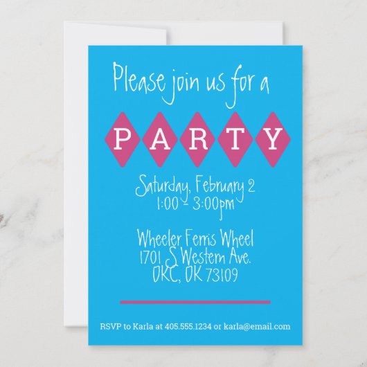 Ferris Wheel Carnival Geburtstag Einladung (Rückseite)