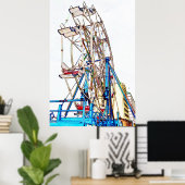 Ferris Wheel-Chalk-Kontur von Shirley Taylor Poster (Heimbüro)