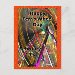 Ferris Wheel Day Post Card 14. Februar Postkarte