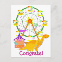 Ferris Wheel Dinosaurier Postcard