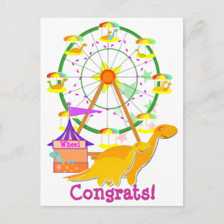 Ferris Wheel Dinosaurier Postcard Postkarte