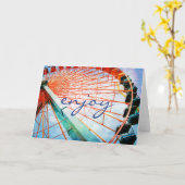 Ferris Wheel Fotografy Enjoy Script Bold modern Karte (Gelbe Blume)
