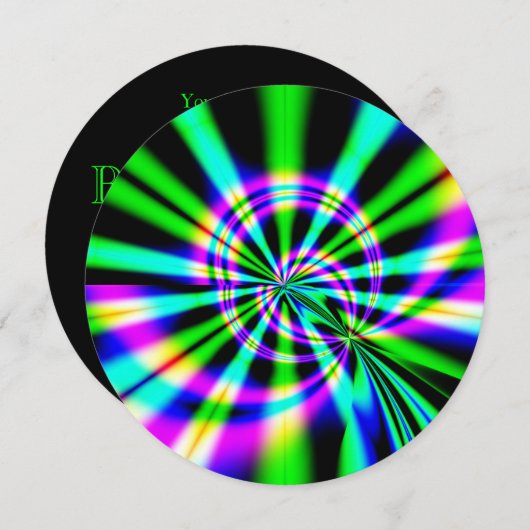 Ferris Wheel Fraktal Art Geburtstag Einladung (Vorne/Hinten)