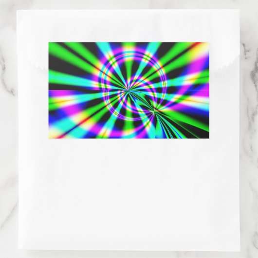 Ferris Wheel Fraktal Art Rechteckiger Aufkleber (Tasche)