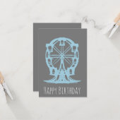 Ferris Wheel Hand Drawn Geburtstag Karte (Vorderseite/Rückseite Beispiel)