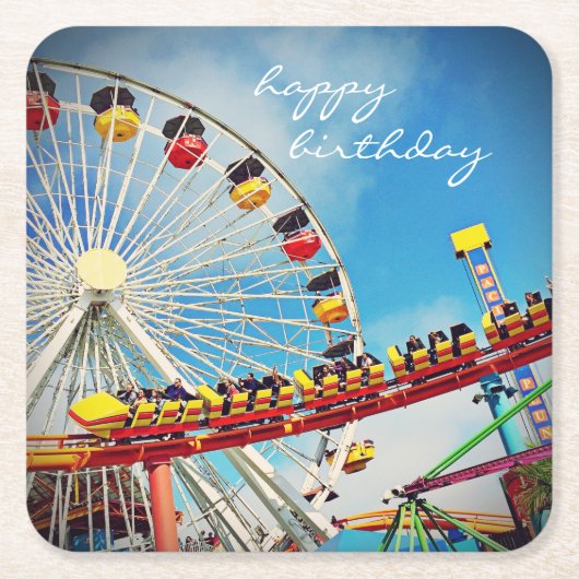 Ferris Wheel Roller Untersetzer Happy Birthday Scr (Vorderseite)