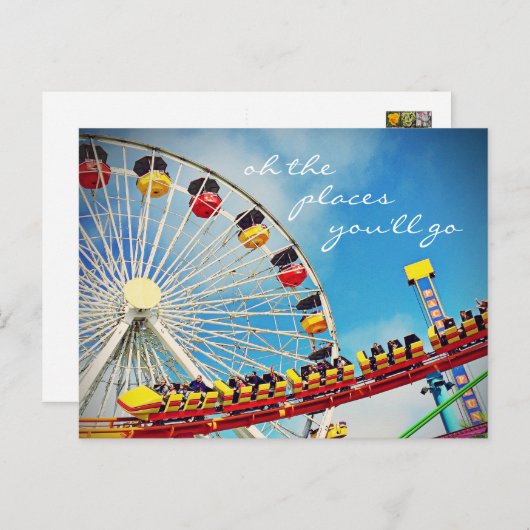 Ferris Wheel Roller Untersetzer setzt Skript ein Postkarte (Vorne/Hinten)