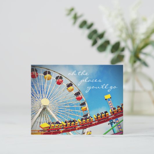 Ferris Wheel Roller Untersetzer setzt Skript ein Postkarte (Stehend Vorderseite)