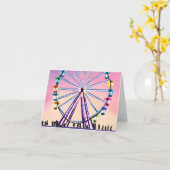 Ferris Wheel Sunset | Schöne Wasserfarbe Karte (Gelbe Blume)