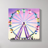 Ferris Wheel Sunset | Schöne Wasserfarbe Leinwanddruck (Vorderseite)