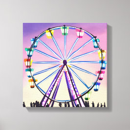 Ferris Wheel Sunset | Schöne Wasserfarbe Leinwanddruck