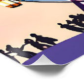 Ferris Wheel Sunset | Schöne Wasserfarbe Poster (Ecke)