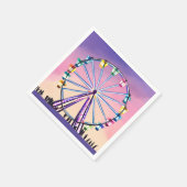 Ferris Wheel Sunset | Schöne Wasserfarbe Serviette (Ecke)