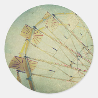 Ferris Wheel Vintag Print Runder Aufkleber