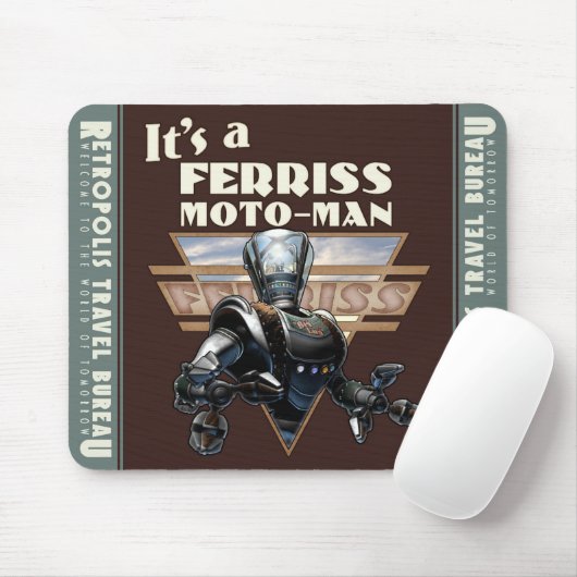 Ferriss Moto-Man-Roboter-Mausunterlage Mousepad (Mit Mouse)
