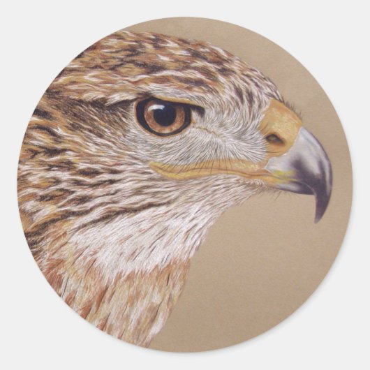 Ferruginous Hawk Runder Aufkleber (Vorderseite)