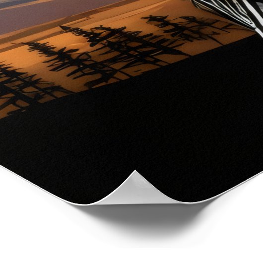 Ferruginous Hawk steht auf Felsen Poster (Ecke)