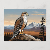 Ferruginous Hawk steht auf Felsen Postkarte (Vorderseite)