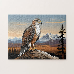 Ferruginous Hawk steht auf Felsen Puzzle