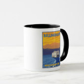 Ferry and Mountains - Bellingham, Washington Tasse (VorderseiteRechts)